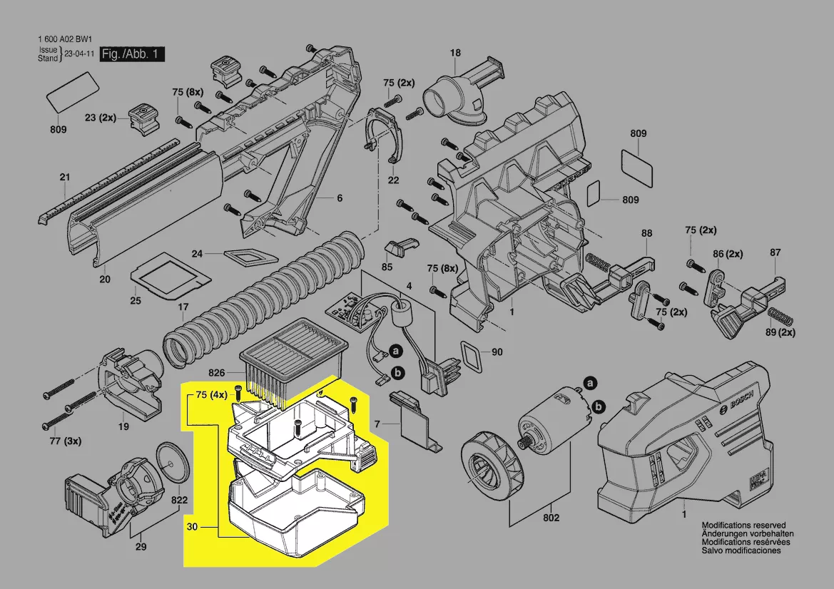 collecteur poussière pour GDE 18V-12 Bosch